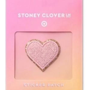 NEW STONEY CLOVER LANE PINK GOLD GLITTER HEART PATCH